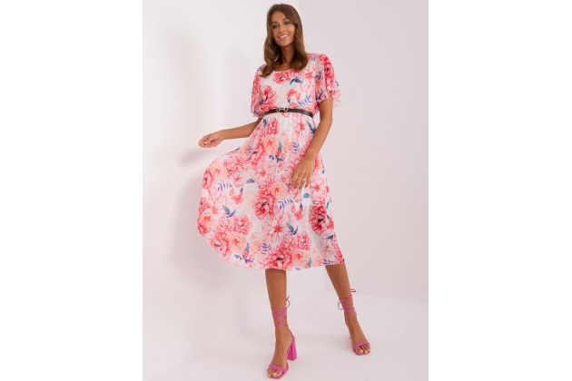 Robe plissée imprimée femme  - beige