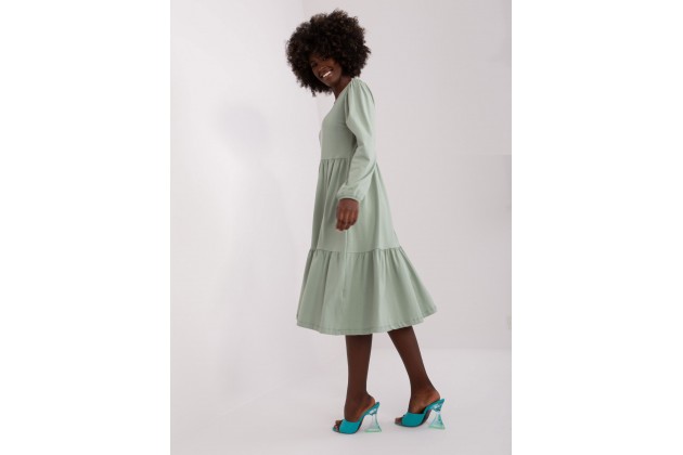 Robe longue en coton - pistache