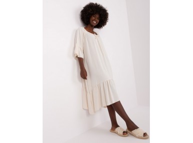Robe de cocktail épaules nues - beige clair