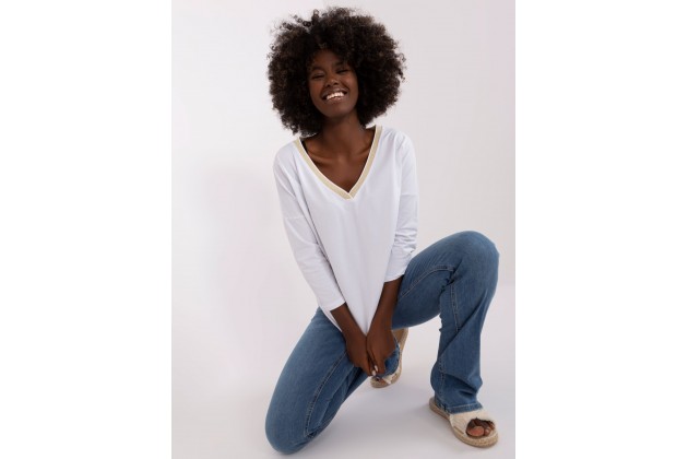 T-shirt à manches longues en coton - blanc