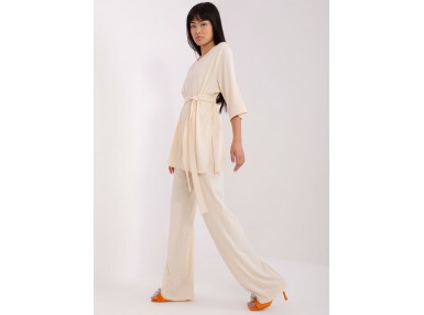 Ensemble confort avec sweat et pantalon ample - beige clair