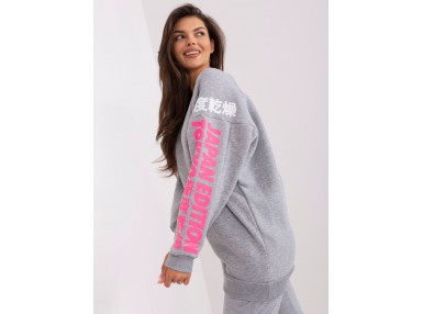 Sweat-shirt avec inscription - gris
