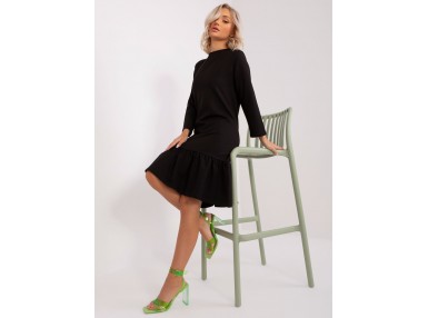 Robe de tous les jours noire à volants - noir