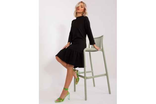 Robe de tous les jours noire à volants - noir