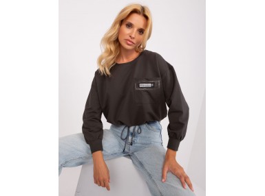 Sweat-shirt col rond - kaki foncé