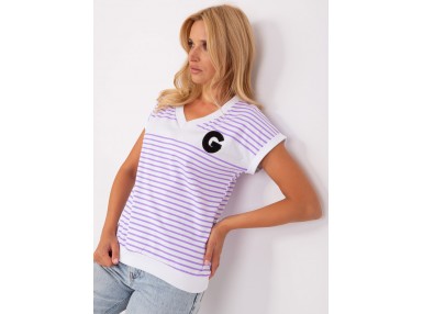 T-shirt imprimé rayé - violet