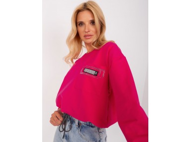 Sweat-shirt col rond - fuchsia