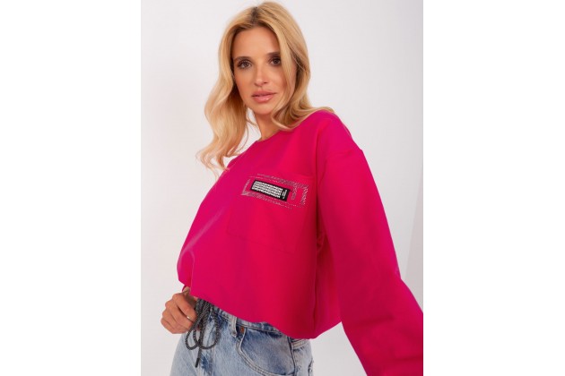 Sweat-shirt col rond - fuchsia