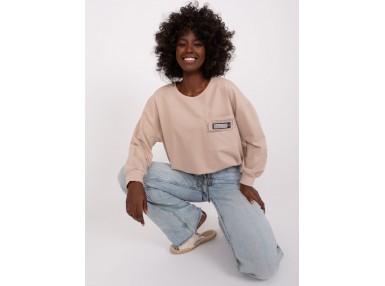 Sweat-shirt col rond - beige