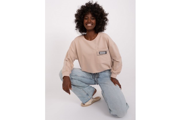 Sweat-shirt col rond - beige