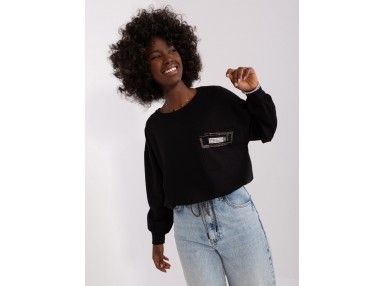 Sweat-shirt col rond - noir