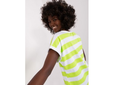T-shirt imprimé rayé - blanc et vert