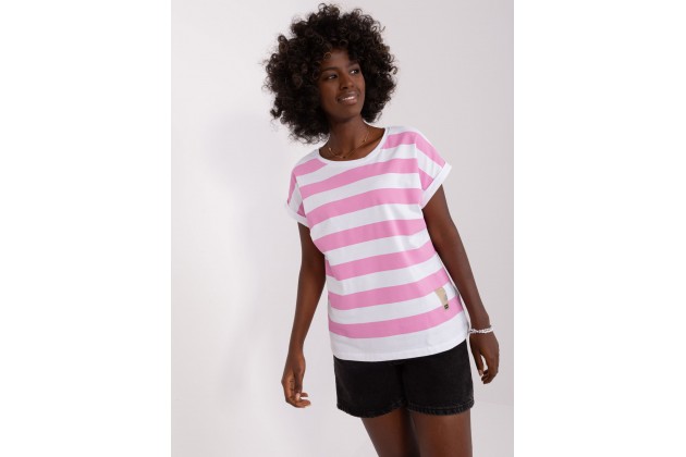 T-shirt imprimé rayé - violet clair