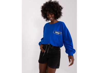 Sweat-shirt col rond - cobalt