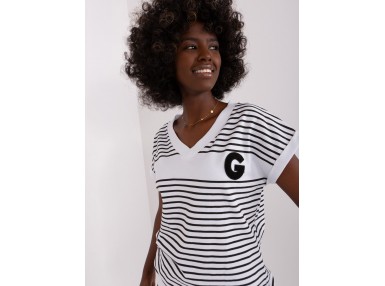 T-shirt imprimé rayé - noir et blanc