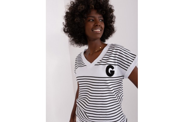 T-shirt imprimé rayé - noir et blanc