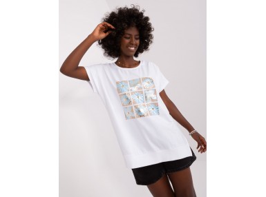 T-shirt en coton - bleu et blanc