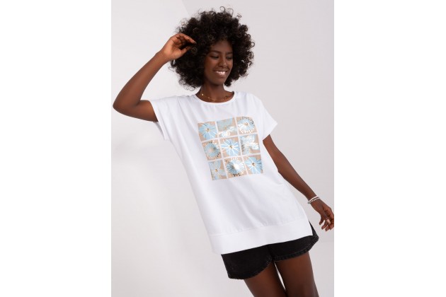 T-shirt en coton - bleu et blanc