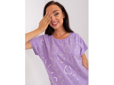 T-shirt à manches curtes en coton - violet clair