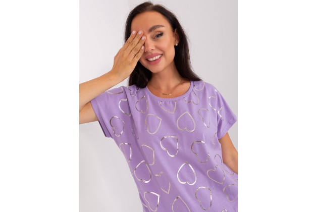 T-shirt à manches curtes en coton - violet clair