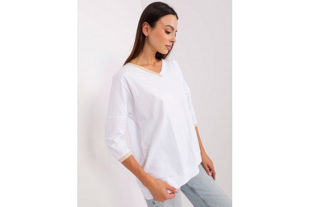 T-shirt à manches longues en coton - blanche