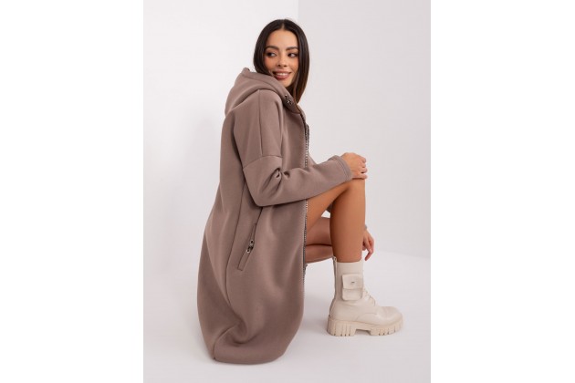 Sweat à capuche zippé - beige foncé