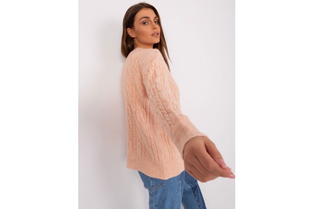 Pull en maille torsadée  - pêche