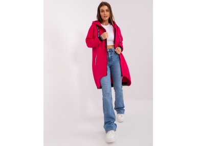 Sweat à capuche décontracté avec fermeture - fuchsia