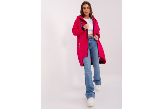 Sweat à capuche décontracté avec fermeture - fuchsia