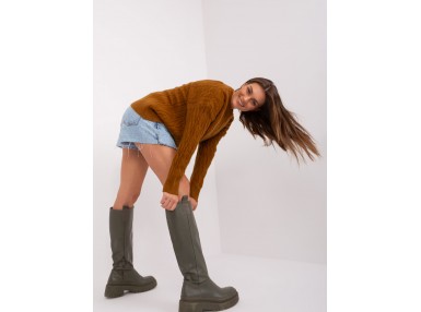 Pull en maille torsadée  - marron clair