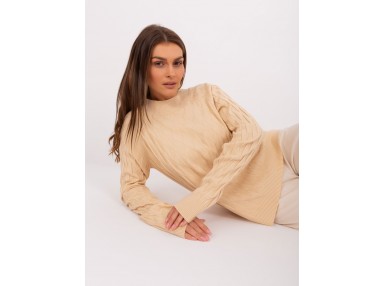 Pull sculptant à col montant - beige
