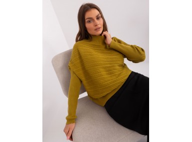Pull manches longues à motif - olive