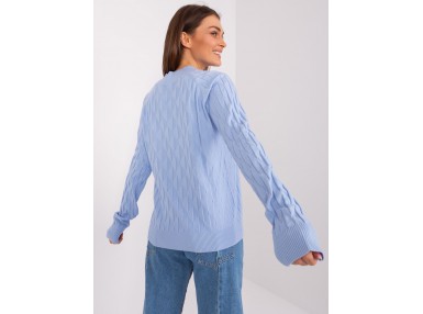 Pull sculptant à col montant - bleu clair