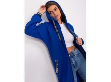 Sweat à capuche décontracté avec fermeture - bleu cobalt