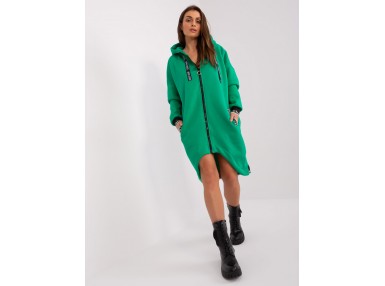 Sweat à capuche décontracté avec fermeture - vert