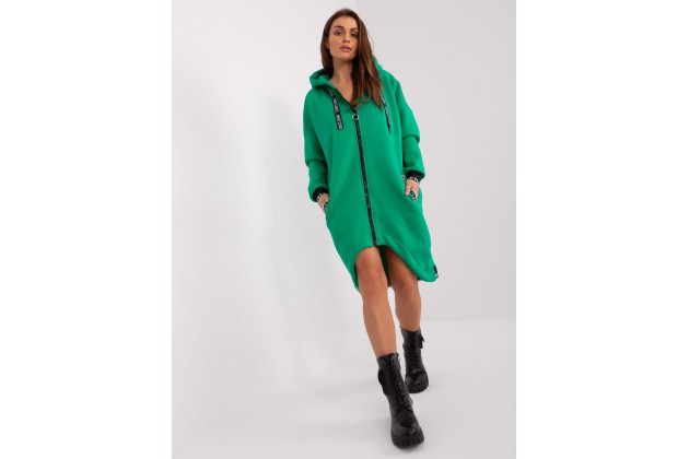 Sweat à capuche décontracté avec fermeture - vert