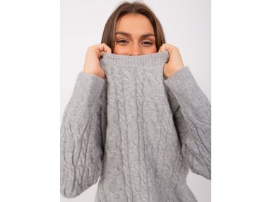 Pull col rond - gris