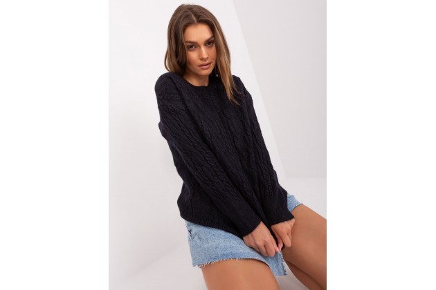 Pull col rond - noir