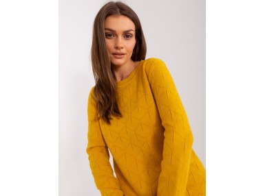 Pull col rond - jaune foncé