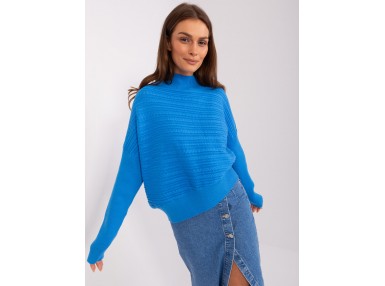 Pull manches longues à motif - bleu