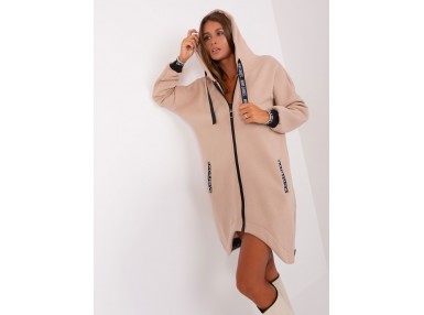 Sweat à capuche décontracté avec fermeture - beige