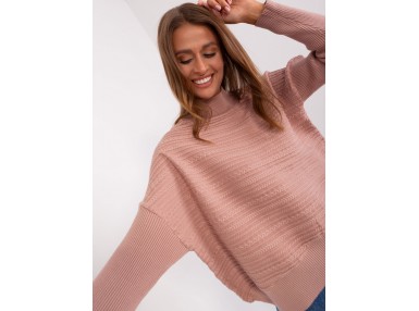 Pull manches longues à motif - rose foncé