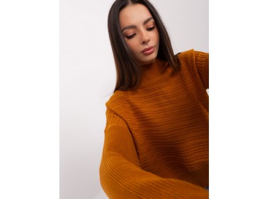 Pull manches longues à motif  - marron clair