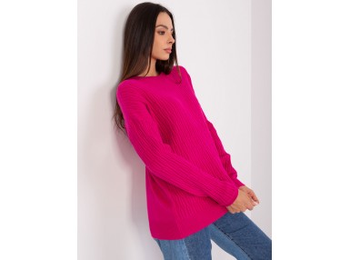 Pull col rond - fuchsia