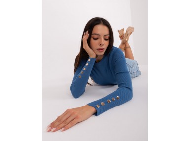 Pull côtelé - bleu foncé