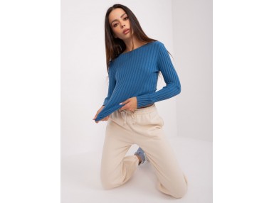Pull côtelé - bleu foncé