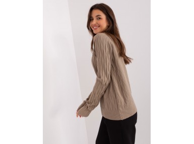Pull sculptant à col montant - beige foncé