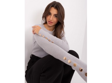 Pull côtelé - gris