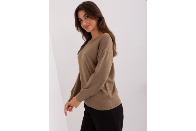 Pull col rond - marron