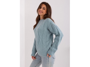 Pull en maille torsadée - menthe